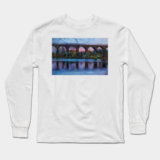 Viaduct at Reddish Vale Country Park Long Sleeve T-Shirt